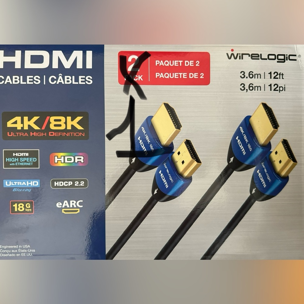Wirelogic Ultra HDMI cable 4k/8k 3.6m 12ft